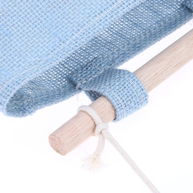 One Layer Pocket Canvas Storage Bag Back Door Wall Hanging Bag(Blue)