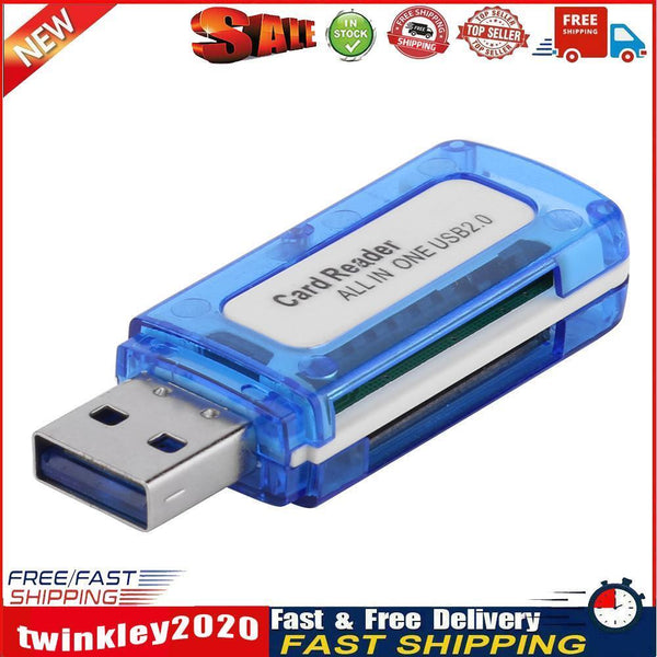4 in 1 Memory Card Reader USB 2.0 All in One Cardreader for Micro SD TF M2 Newly