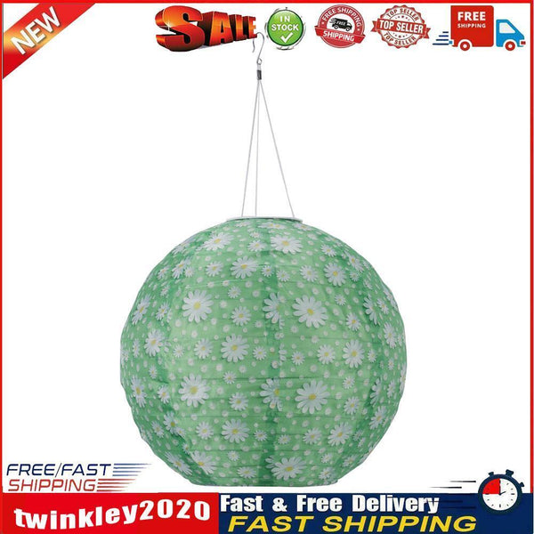 Solar Lantern Outdoor Hanging Lamp Festival Home Ornaments (Green Daisy) Newly
