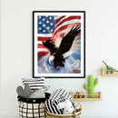 5D DIY Full Round Drill Diamond Painting Flag Eagle Animals Decor Art Handmade