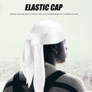 Silky Durag for Men Women Satin Soft Headwrap Long Tail Hip-Hop (White)