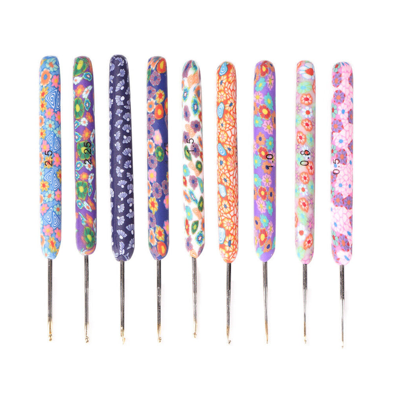 12pcs Soft Pottery Hooks Knitting Needles Set for Weave Sewing Needles