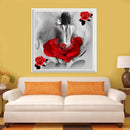 5D DIY Round Drill Diamond Painting Rose Girl Cross Stitch Embroidery Kit Newly