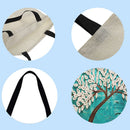 LI Q P R Shopping Bag, Motif: Tree Oil Painting, Printed, Casual, Large