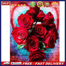 5D DIY Full Drill Round Shape Red Rose Rhinestone Diamond Drawing for Bedro
