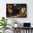 Cat Frameless Oil Paint by Numbers Kit Coloring on Canvas Handpainted Handicr