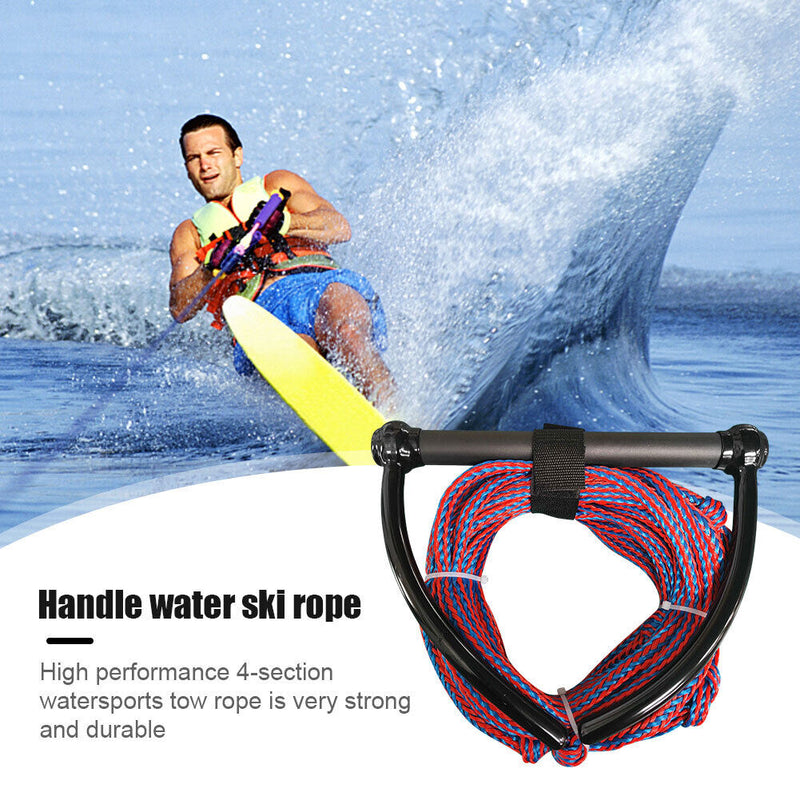 Water Ski Rope for Wakeboard Kneeboard Boating 4-Section Watersports Safe Leash