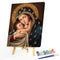 Hand Painted on Canvas DIY Virgin Child Oil Paint By Numbers Drawing Kit Craft
