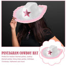 Pentagram Cowboy Hat Pink Tiara Cowgirl Western Style Felt Hat Cowboy Cap`