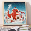 Christmas Cottage Oil Paint By Numbers Kit DIY Frameless Drawing for Adults Home