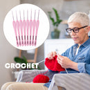 8pcs ABS Handle Knitting Needles Aluminum Crochet Hooks Set 1-2.75mm for Weaving