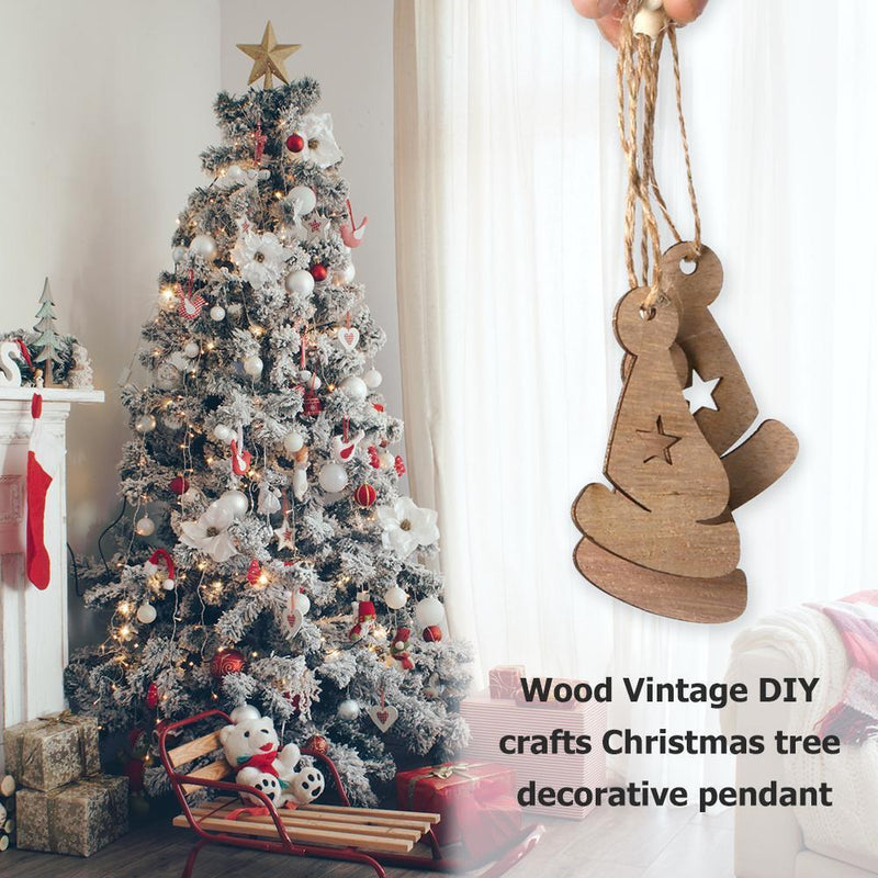 3pcs DIY Christmas Wooden Hanging Ornaments Nordic Style Window Decorations