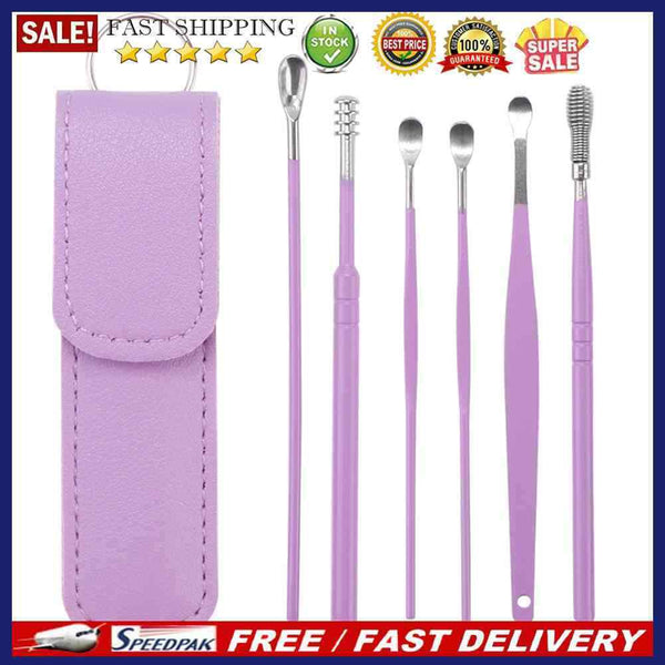 6pcs Ear Wax Pickers Kit Health Care Curette Earpick Cleaning Ear Cleanser Sp