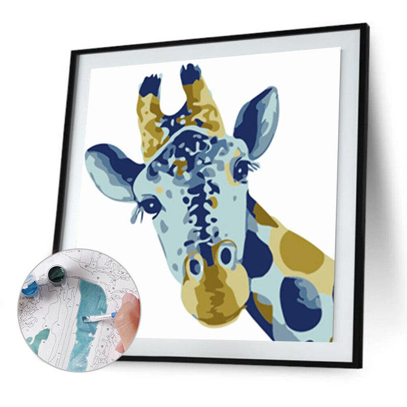 DIY Animals Painting Kit by Numbers Hand Painted Oil Picture Set Children Gif