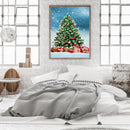 Hand Painted Oil Paint By Numbers Christmas Tree Digital Drawing On Home Canvas