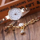 Fashion Leather Casual Bracelet Watch Women Dress quartz Watch Brown