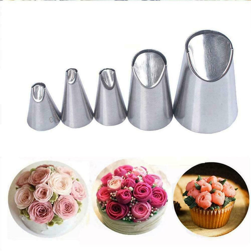 5Pcs/Set Russian Flower Icing Piping Nozzles Tip Pastry Cake DIY Tool F3T4