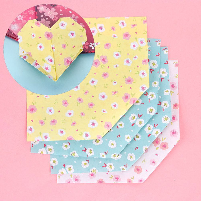 DIY craft Handmade Square Origami  Cherry Blossom Scrapbooking  Folding Papers