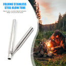 Stainless Steel Fire Blow Tube Portable Telescopic Camping Fire Blowpipe Tools