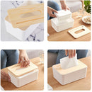 Home & Living Wooden Tissue Box Cover Holder Napkin Paper Boxes Storage Case