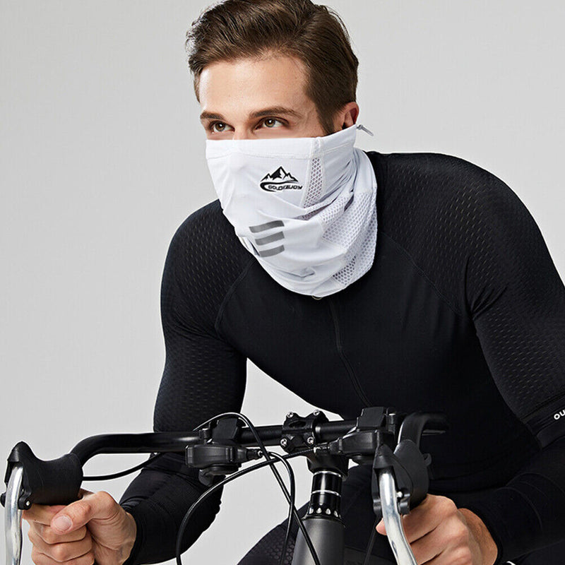 UV Protection Ice Silk Face Cover Neck Tube Outdoor Bandana Scarf (White) Newly