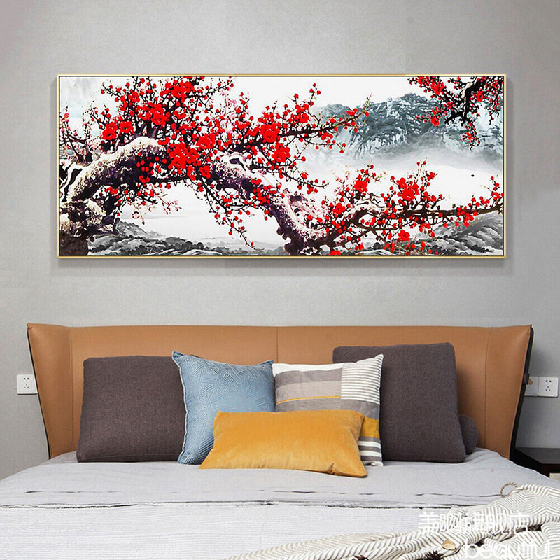 5D Full Drill Diamond Painting DIY Plum Blossom Embroidery Canvas Wall Art Decor