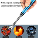 Windproof Electric BBQ Lighter USB Plasma Ignition for Gas Stove (Blue)