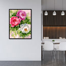 16x20 inch Oil Painting By Numbers Three Flowers DIY Canvas Drawing Set No Frame
