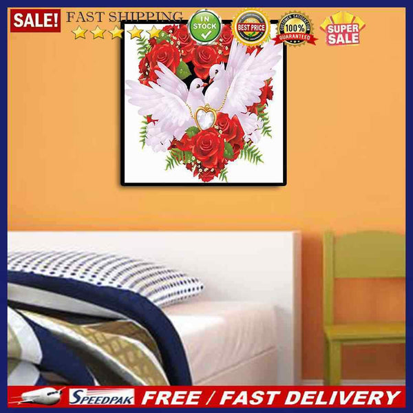 Rose Peace Pigeon 5D DIY Diamond Painting Kits Full Square Drill Wall Decor Gift
