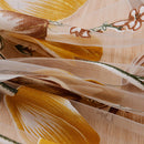 Tulip Flower Yarn Sheer Window Curtain Scarf Drapes for Bedroom (Orange)