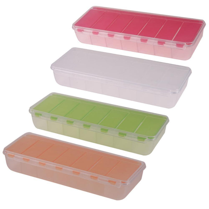 5pcs Large Travel Portable 7-Day Medicine Box Tablet Container(Clear)