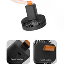 Multifunctional Mini Fan with LED Light Desktop Ceiling Cooler (Black)