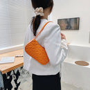 Retro Women Embossed Geometric PU Underarm Shoulder Bag Handbags (Orange)