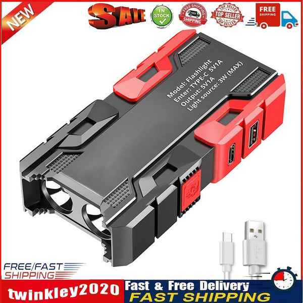 Powerful Flashlight Type-C Charging Strong LED Torch Outdoor Camping Light Newly