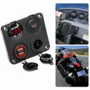 12V 4 in 1 Panel Dual USB Socket Charger LED Voltmeter Power Outlet for Car Boa: