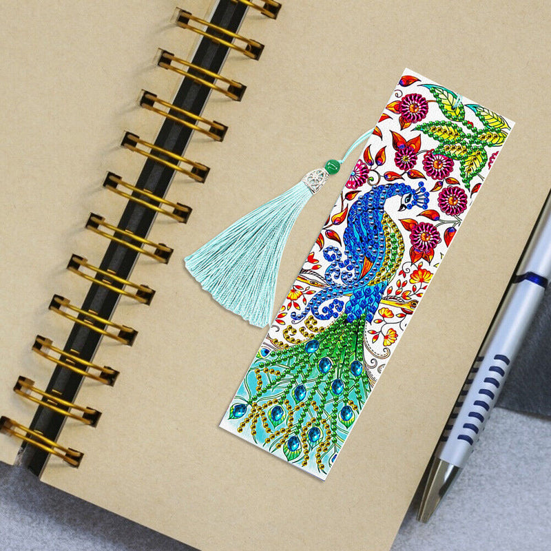 2pcs 5D Special Shape Diamond Painting Bookmark Mosaic Leather Page-Marker Newly