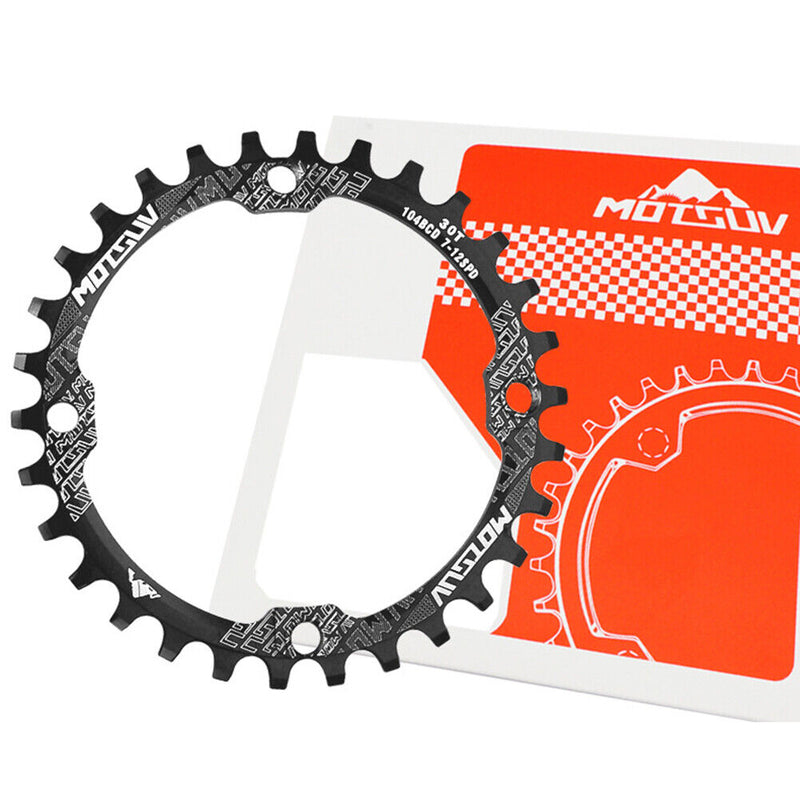 MOTSUV 104BCD Bicycle Chainring 30T MTB Bike Chain Wheel Crank Part (Black)