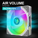 COOLMOON CPU Cooler 3 Pin ARGB FDB Bearing PWM PC Quiet Cooling Fan (White)
