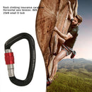 Aluminum Carabiner Outdoor Camping Climbing Hammock Lock Buckle (Black) Newly