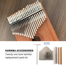 21-Key Kalimba Mbira DIY Part Set Shrapnel Tuning Hammer Musical Accessories Kit