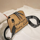 Girls Shell Leather Crossbody Shoulder Bags Wide Shoulder Strap Messenger Bags
