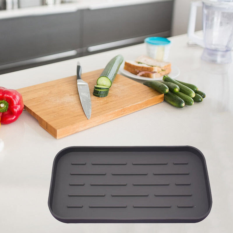 #A Silicone Kitchen Sink Drain Tray Organizer Non-slip Countertop Storage Holder