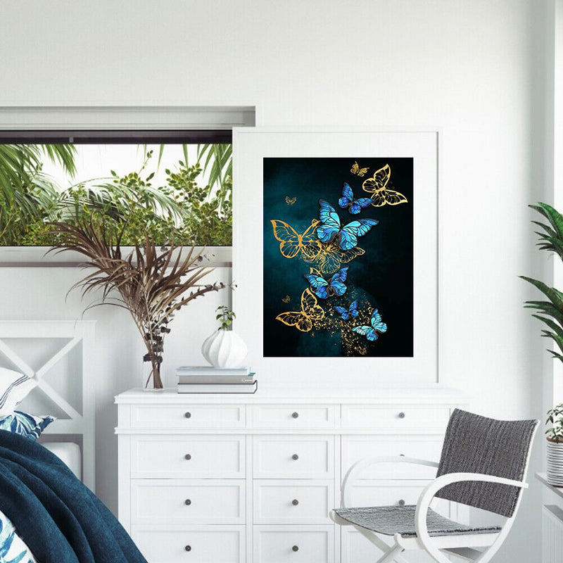 DIY Hand Painted Paint By Numbers Oil Canvas Pictures Artwork Butterfly Kit G