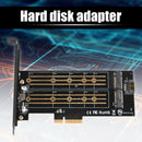 Dual M.2 PCIe Adapter PCI-E 3.0 X4 to M.2 M+B Key Host Controller Expansion Card