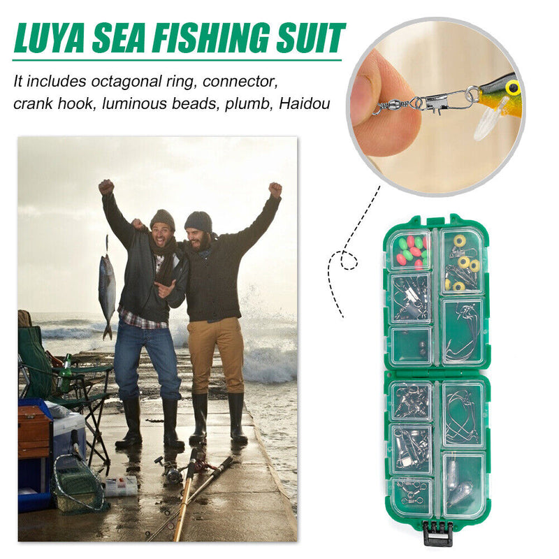 52pcs/box Fishing Swivels Snaps Hook Beads  Sinker Carp Fishing Tackles