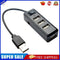 Portable USB HUB Splitter with Switcher 4 USB 2.0 Extension Adapter (Black)