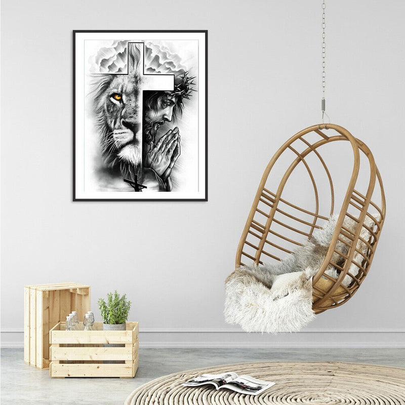 5D DIY Full Drill Round Shape Two-faced Cross Rhinestone Diamond Drawing Kit