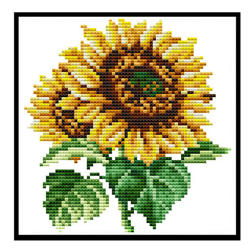 Flowers 14CT Stamped Cross Stitch Needlework Embroidery (H718 Sunflower)