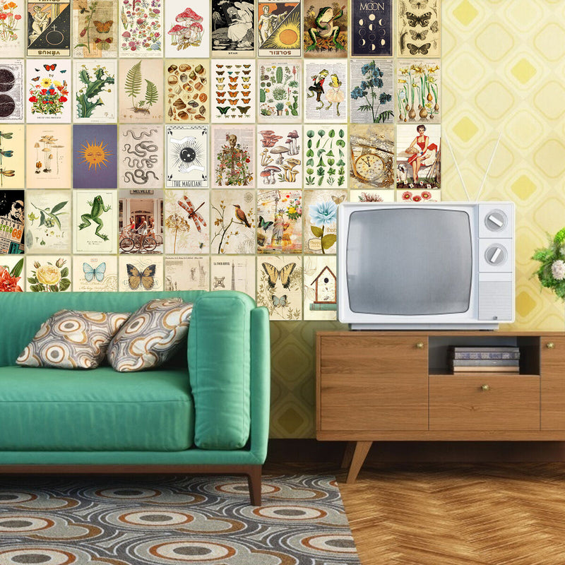 70pcs Wall Poster Postcard Set Retro Boho DIY Wall Ornaments Art Painting Newly