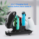 Joycon Charger 6 in 1 Charging Station for DualSense Xbox Series X S Controller